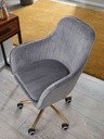 Chaise de bureau velours gris, avec dossier, jusqu'à 120 kg, réglable en hauteur, avec roulettes, pivotante_04