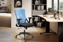 Chaise de bureau housse en maille bleu/noir, jusqu'à 120 kg, réglable en hauteur avec support lombaire, ergonomique avec accoudoirs et fonction bascule_02