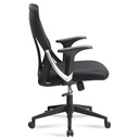 Chaise de bureau housse en maille noire, jusqu'à 120 kg, réglable en hauteur avec support lombaire, ergonomique avec accoudoirs et fonction bascule_06