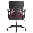 Chaise de bureau housse en maille rouge/noir, jusqu'à 120 kg, réglable en hauteur avec support lombaire, ergonomique avec accoudoirs et fonction bascule_08