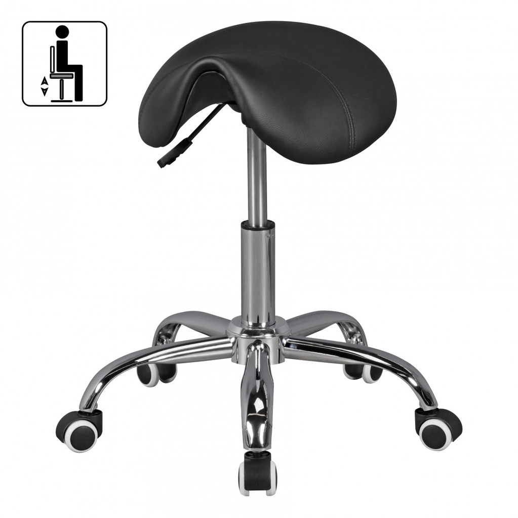 Tabouret selle Curve noir réglable en hauteur_02