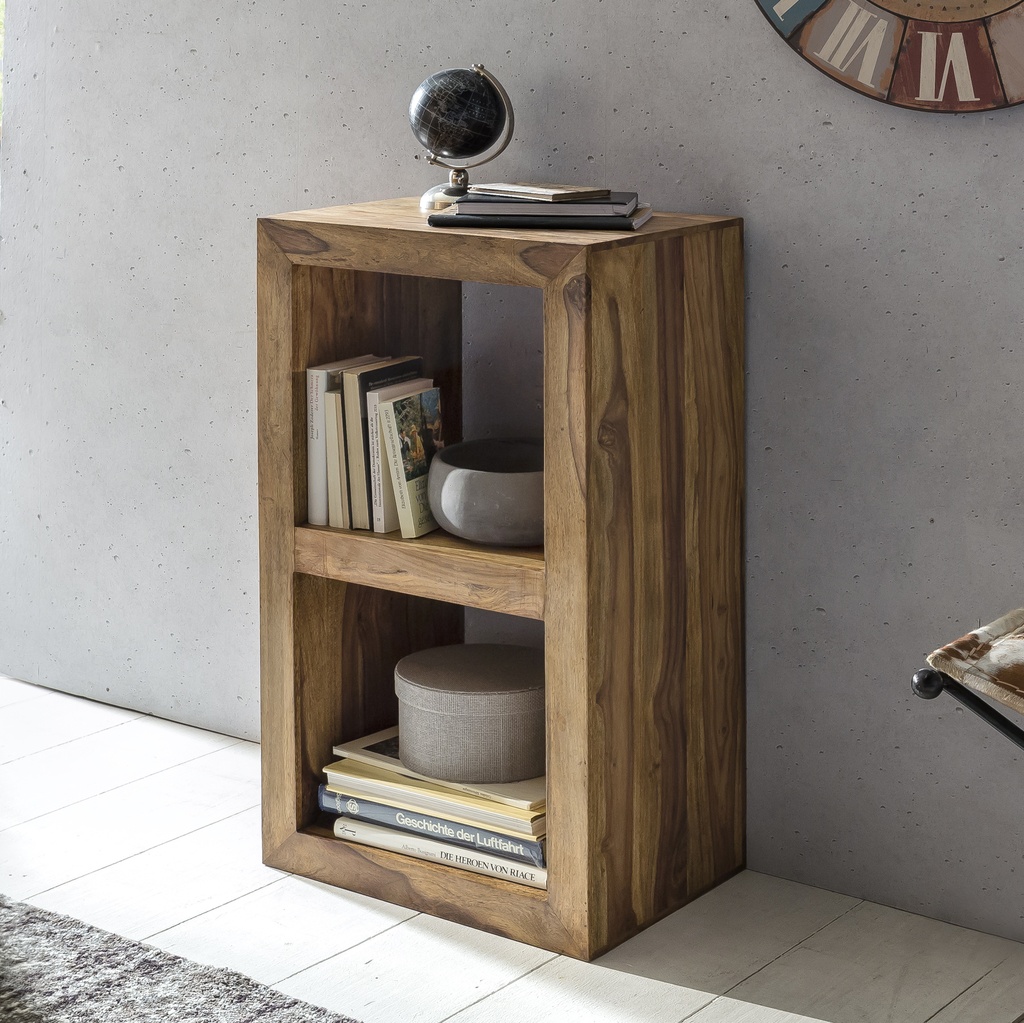 Étagère sur pied MUMBAI bois de Sesham massif 88 cm de haut 2 étagères design étagère en bois produit naturel_01