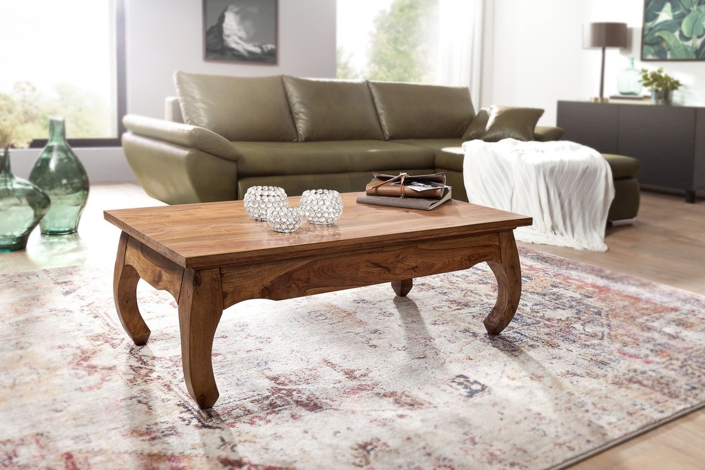 Table basse OPIUM en bois de Sesham massif 110 cm de large design marron foncé style maison de campagne_02