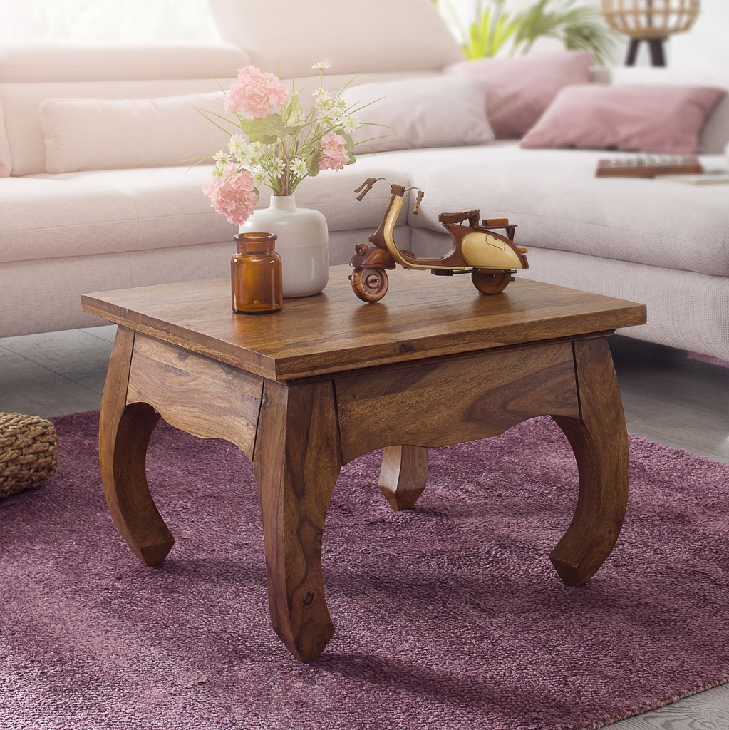 Table basse OPIUM en bois de Sesham massif 60 cm de large design marron foncé style maison de campagne_01