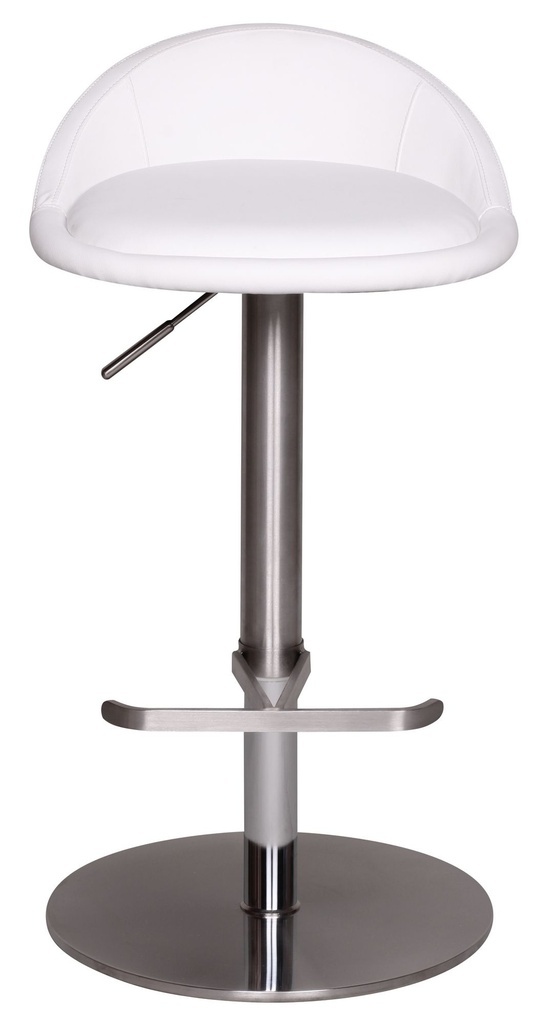 Tabouret de bar blanc en acier inoxydable réglable en hauteur hauteur d'assise 54 - 79 cm_01