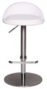 Tabouret de bar blanc en acier inoxydable réglable en hauteur hauteur d'assise 54 - 79 cm_01