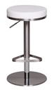 Tabouret de bar blanc en acier inoxydable réglable en hauteur hauteur d'assise 57 - 82 cm_01