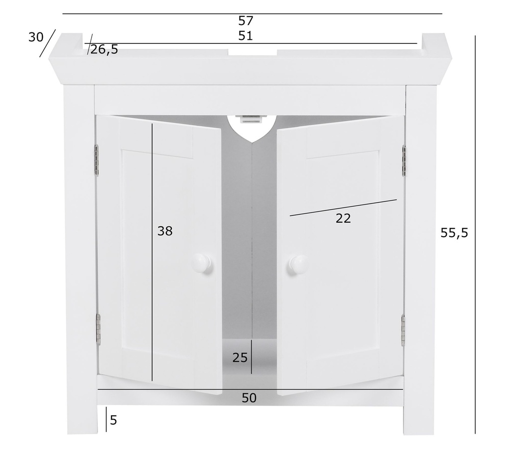 Design meuble vasque avec 2 portes blanc_03