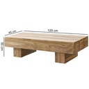 Table basse SIRA en bois d'acacia massif 120 cm de large, style maison de campagne marron foncé_03