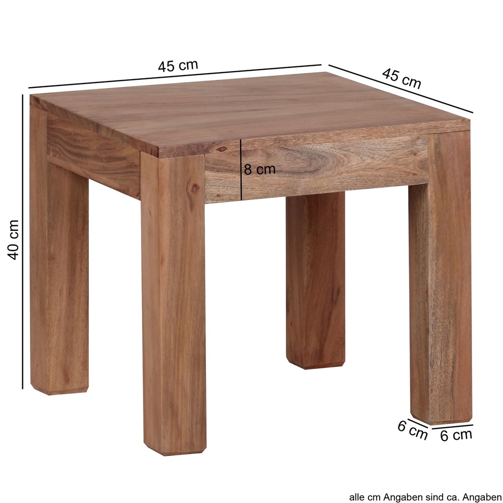 Table basse en bois d'acacia massif 45 cm de large_03