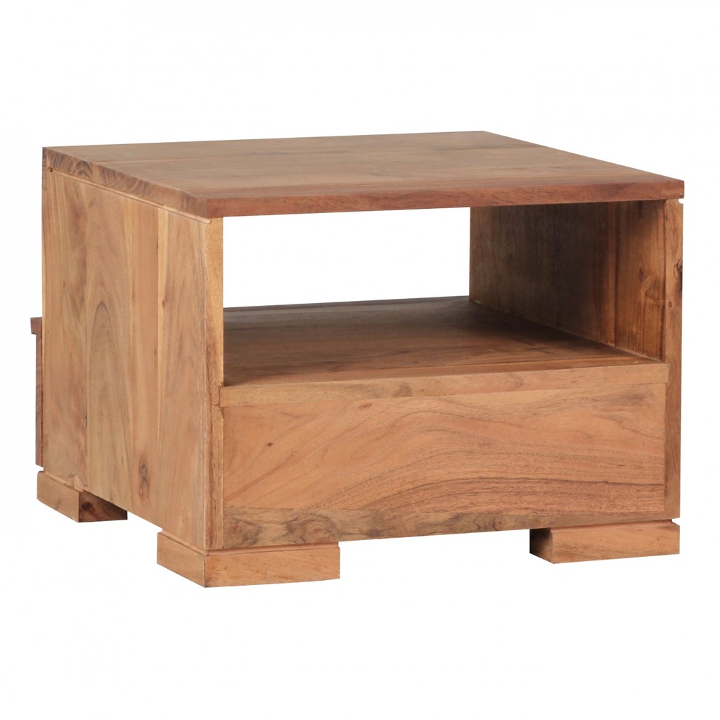 Table de chevet MUMBAI bois d'acacia massif 30 cm 1 tiroir étagère style maison de campagne bois véritable_07