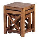 Set de 2 tables d'appoint PALI en bois de Sesham massif, design style maison de campagne marron foncé_07