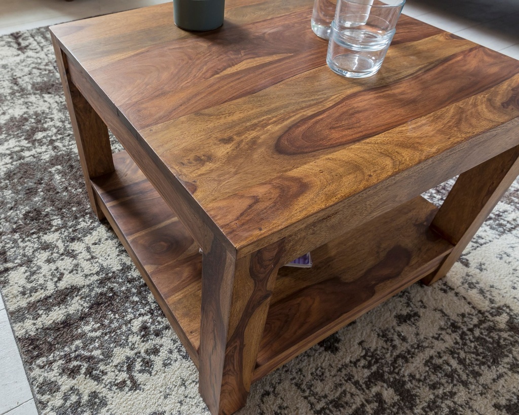 Table basse MUMBAI en bois de Sesham massif 60 x 60 cm, design marron foncé, style maison de campagne_05