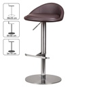 Tabouret de bar marron en acier inoxydable réglable en hauteur hauteur d'assise 54 - 79 cm_02