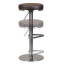 Tabouret de bar marron en acier inoxydable réglable en hauteur hauteur d'assise 57 - 82 cm_01