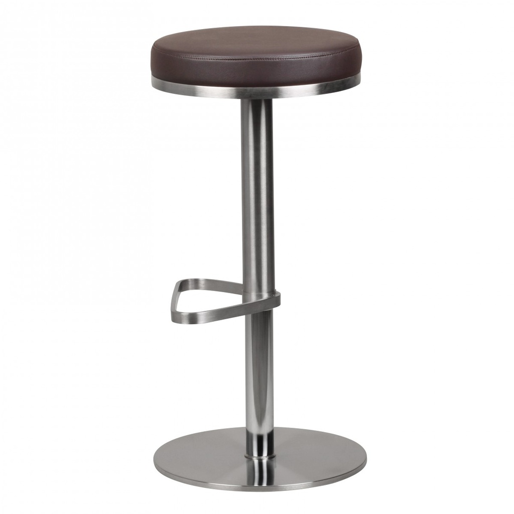 Tabouret de bar marron en acier inoxydable réglable en hauteur hauteur d'assise 57 - 82 cm_04