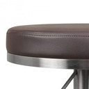 Tabouret de bar marron en acier inoxydable réglable en hauteur hauteur d'assise 57 - 82 cm_07