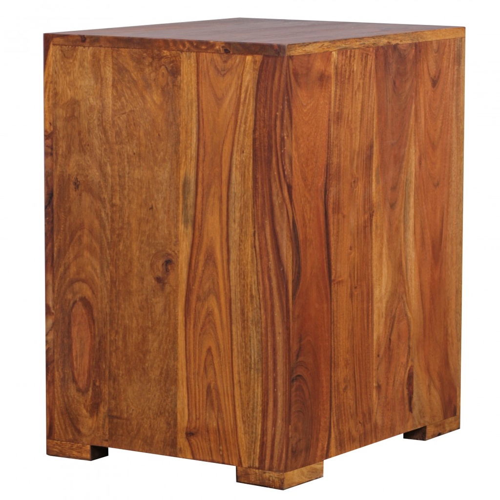 Table de chevet MUMBAI en bois massif design Sheesham, 60 cm avec tiroir et porte_07