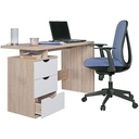 Bureau SAMO 120 x 76 x 53 cm avec 3 tiroirs en blanc Sonoma_07