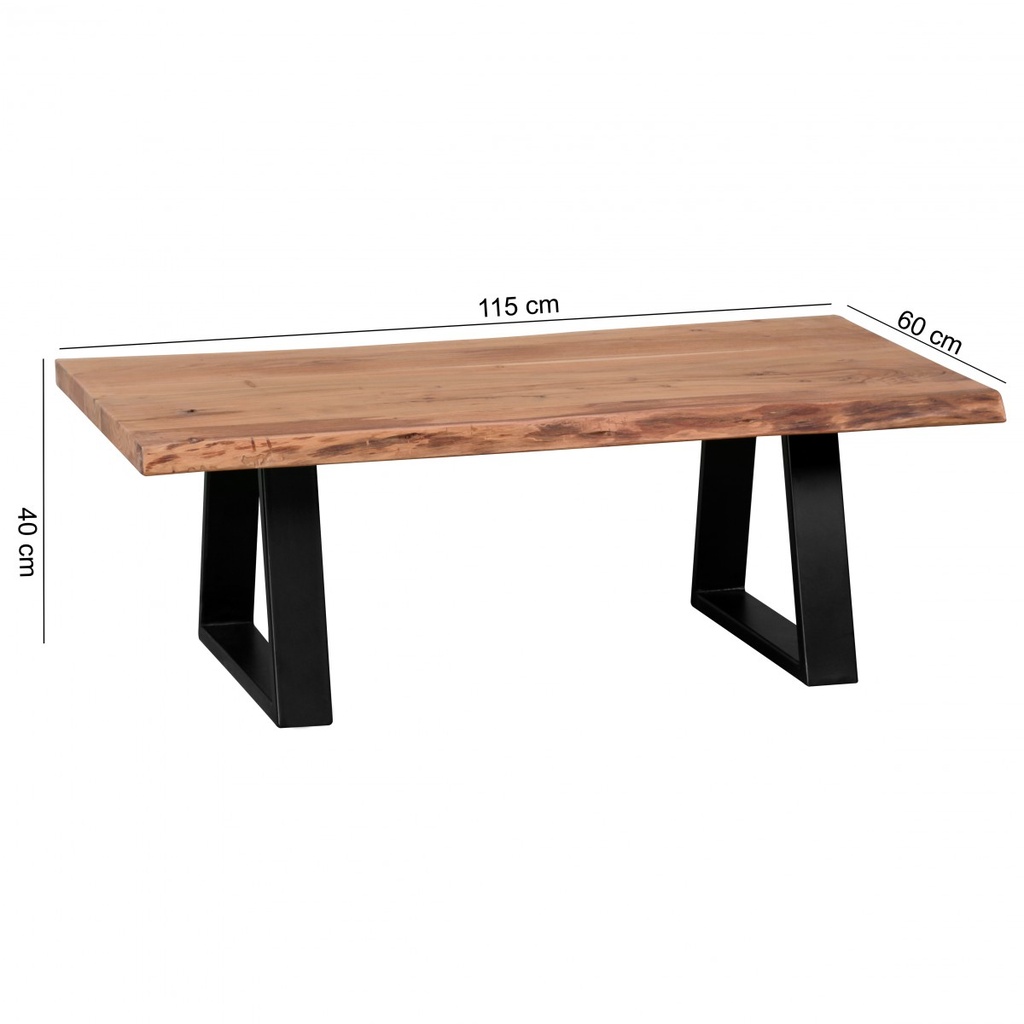 Table basse GAYA en bois d'acacia massif, 115 x 40 x 60 cm de style maison de campagne_03