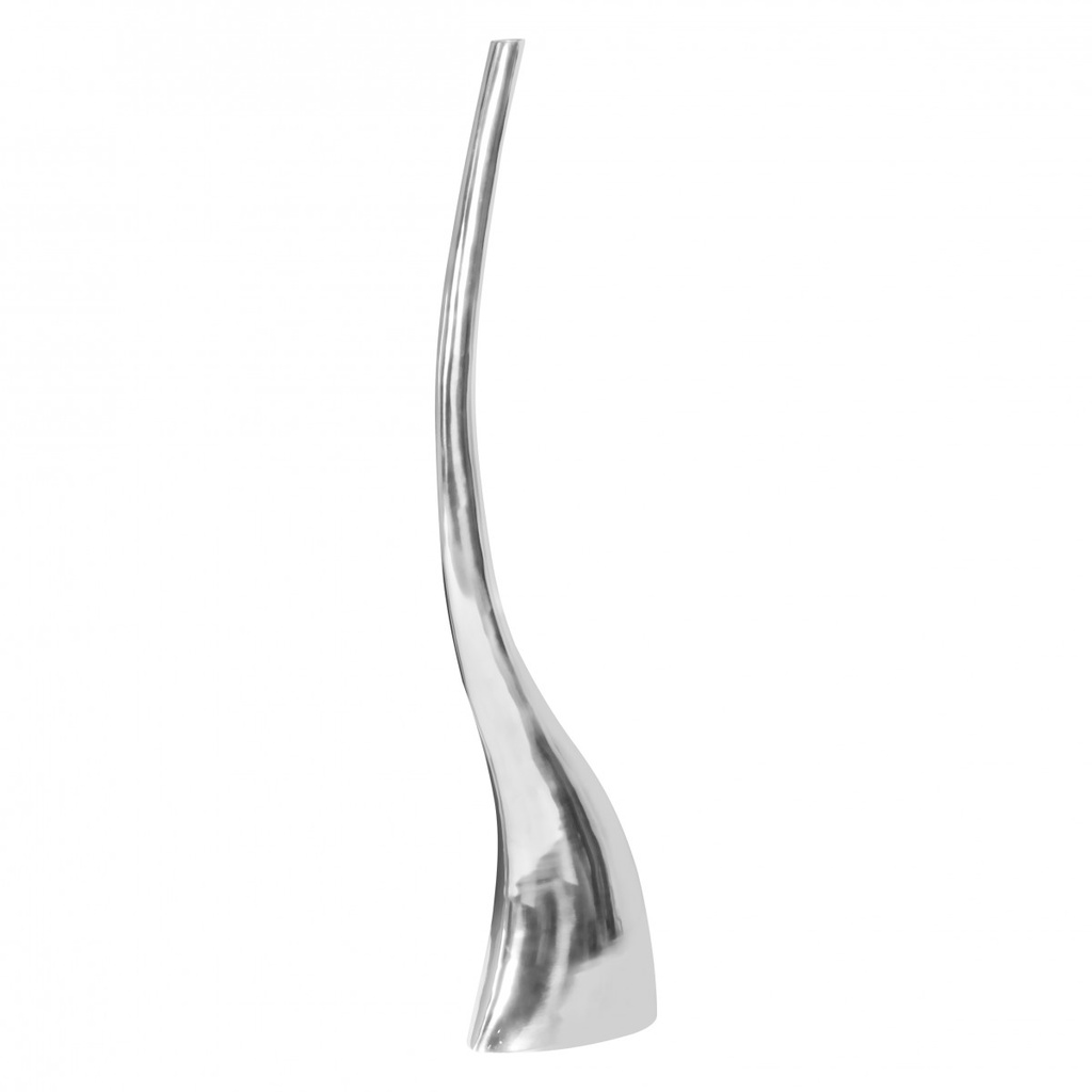 Vase décoratif grand XL moderne en aluminium avec 1 ouverture en argent, vase à fleurs haut en aluminium fait main, grand vase décoratif pour fleurs_02