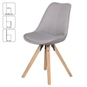 Lot de 2 chaises de salle à manger rétro Lima gris clair WL5.029_03