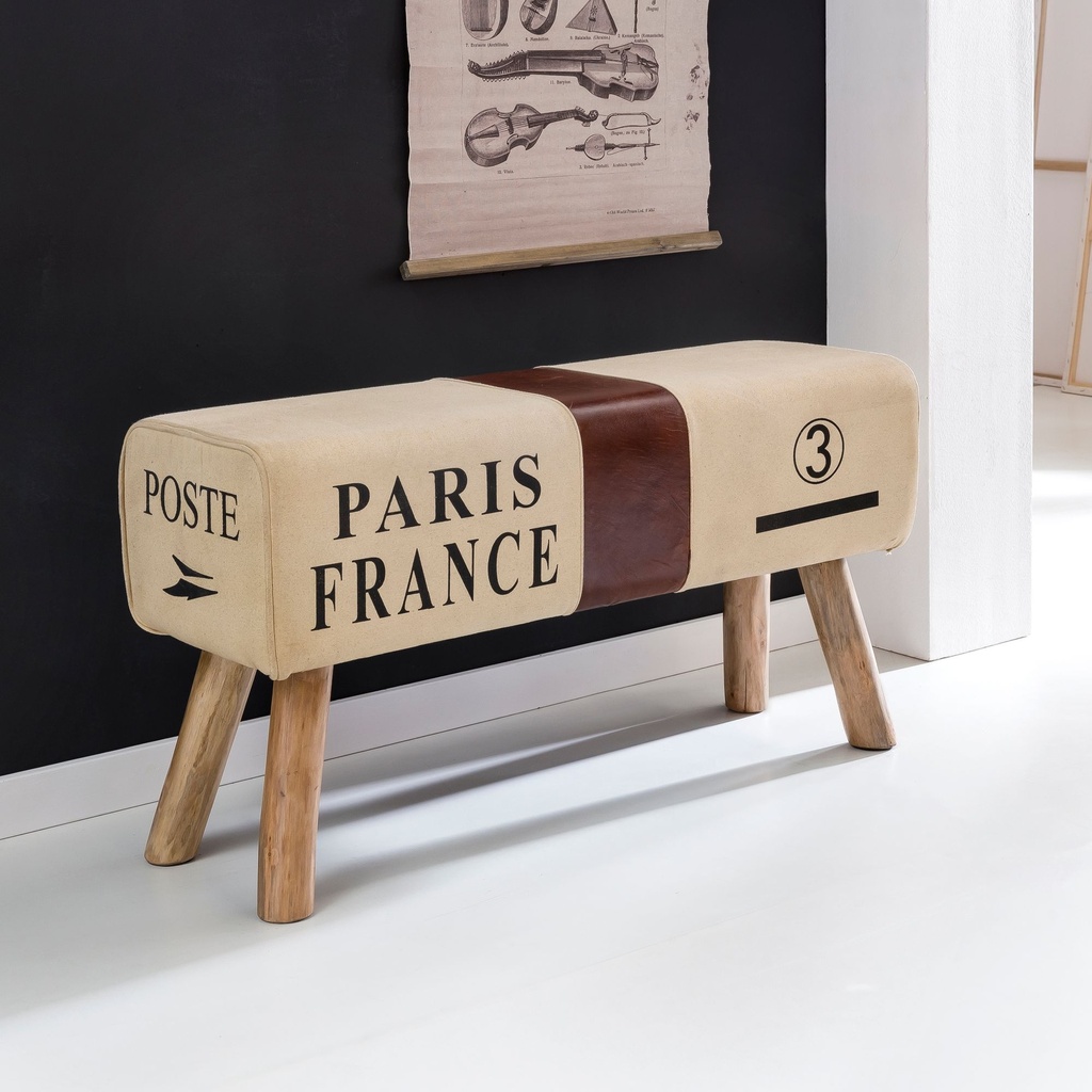 Design Turnbock Banc CANVAS Marron 91 x 51 x 30 cm_01