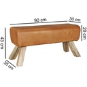 Tabouret Design Bois 90x30x43 cm Cuir Moderne Springbok_03