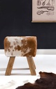 Design Tabouret Turnbock peau de chèvre marron / blanc 40 x 30 x 47 cm_06