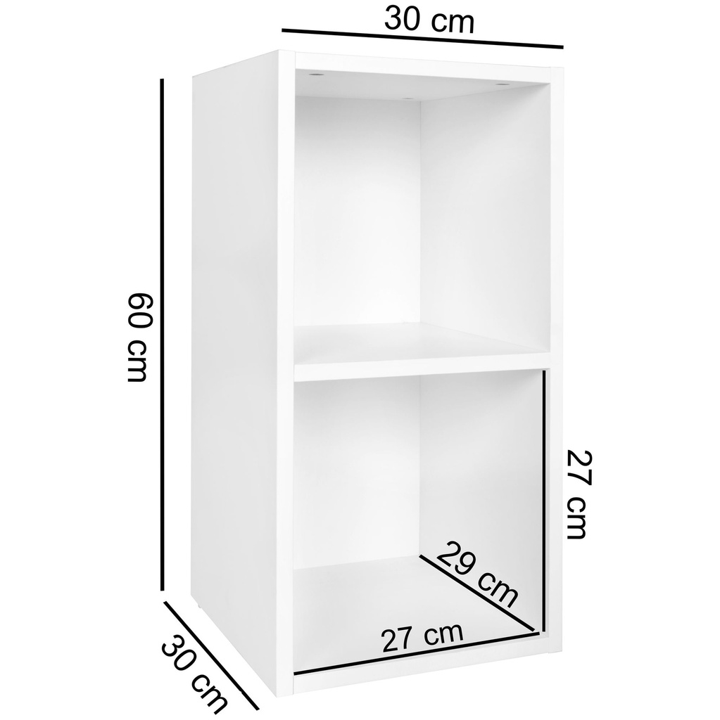 Étagère sur pied en bois 30x60x30 cm moderne blanc petit_02