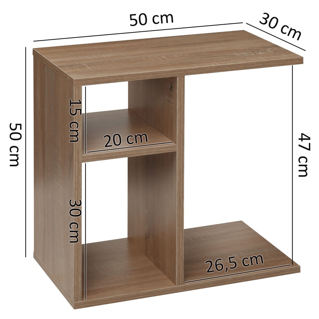 Table d'appoint MILO 50 x 50 x 30 cm bois design Sonoma_03