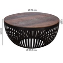 Table basse NISHA 70 x 33 x 70 cm bois / métal industriel_03