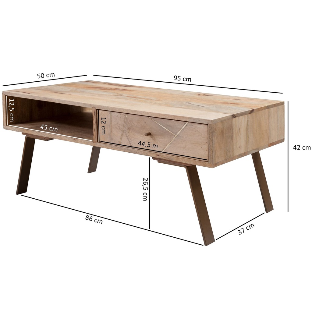 Table basse SIKAR 95x42x50cm bois massif de manguier / métal_03