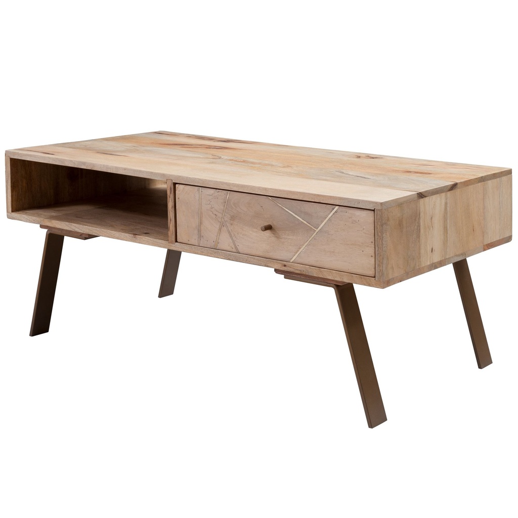 Table basse SIKAR 95x42x50cm bois massif de manguier / métal_07