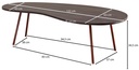 Table basse design JAI 122x34,5x63 cm acacia avec pieds en métal cuivre_03