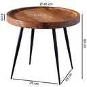 Table d'appoint 46 x 40 x 46 cm bois de Sesham métal_03