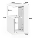 Table d'appoint 35 x 29,5 x 60 cm design bois blanc_03