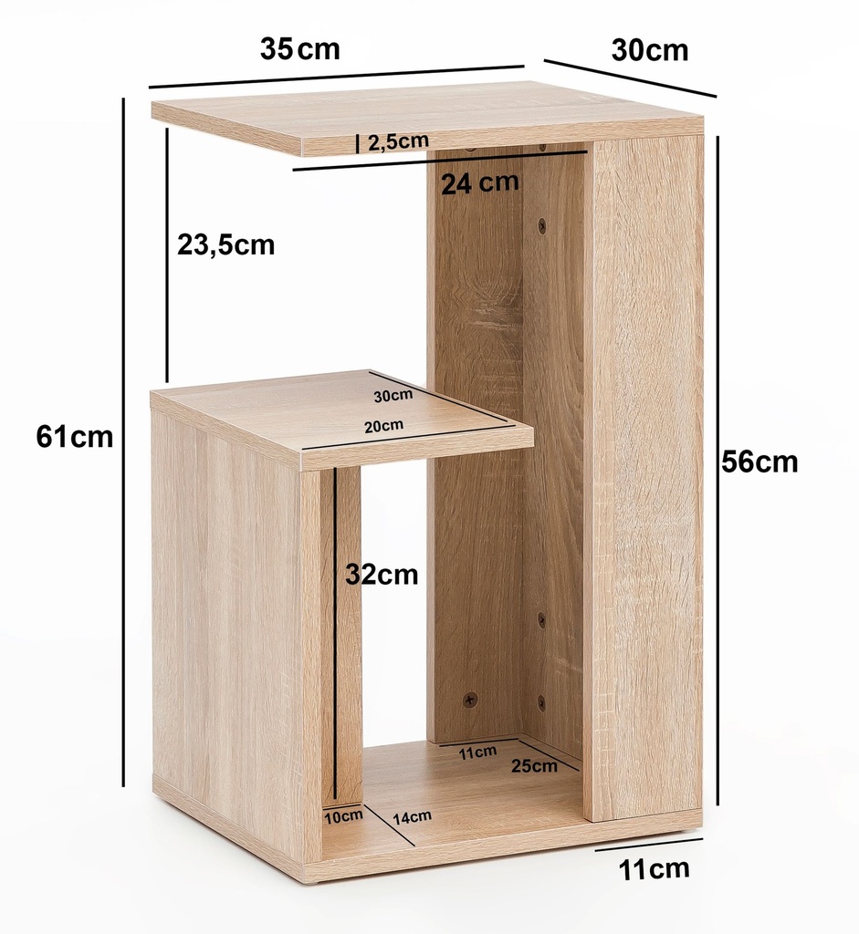 Table d'appoint 35 x 29,5 x 60 cm bois design Sonoma_03