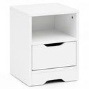 Console de nuit 31x43x31cm blanc mat 1 tiroir et rangement_09