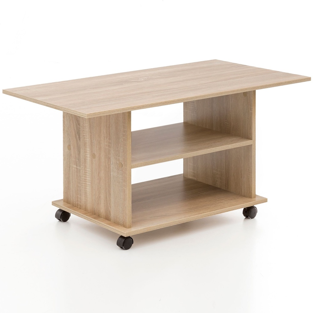 Table basse Design 95 x 51 x 54,5 cm Sonoma rotative avec roulettes_08