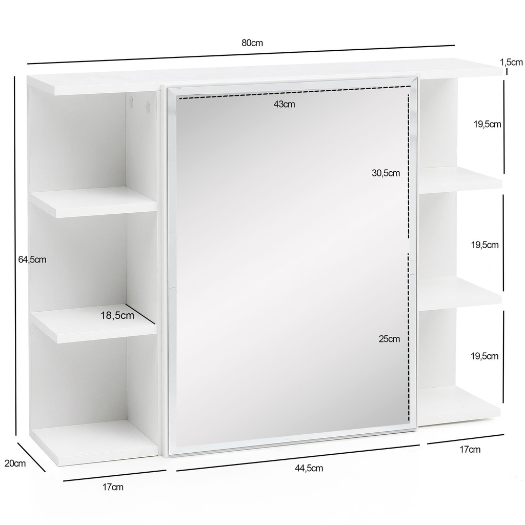 Armoire murale blanc 80x64,5x20cm aggloméré moderne_03