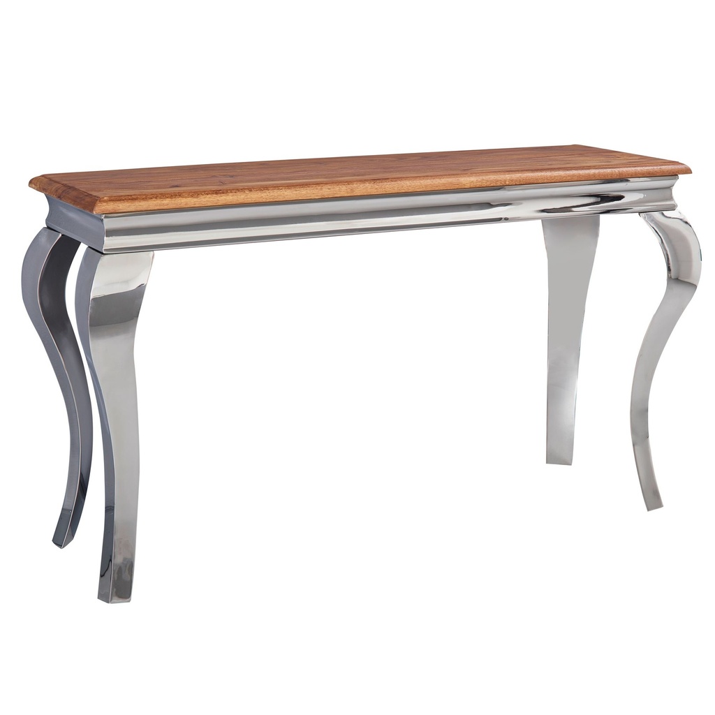 Table console Sheesham bois massif / métal 130x76,5x42 cm, étroite, moderne_06