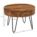 Table basse Sheesham bois massif / métal 60 x 44,5 x 60 cm_03