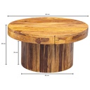 Table basse 60x30x60 cm en bois de Sesham massif, ronde, marron_03