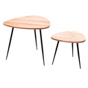 - Lot de 2 tables gigognes en bois d'acacia massif/métal Small_06