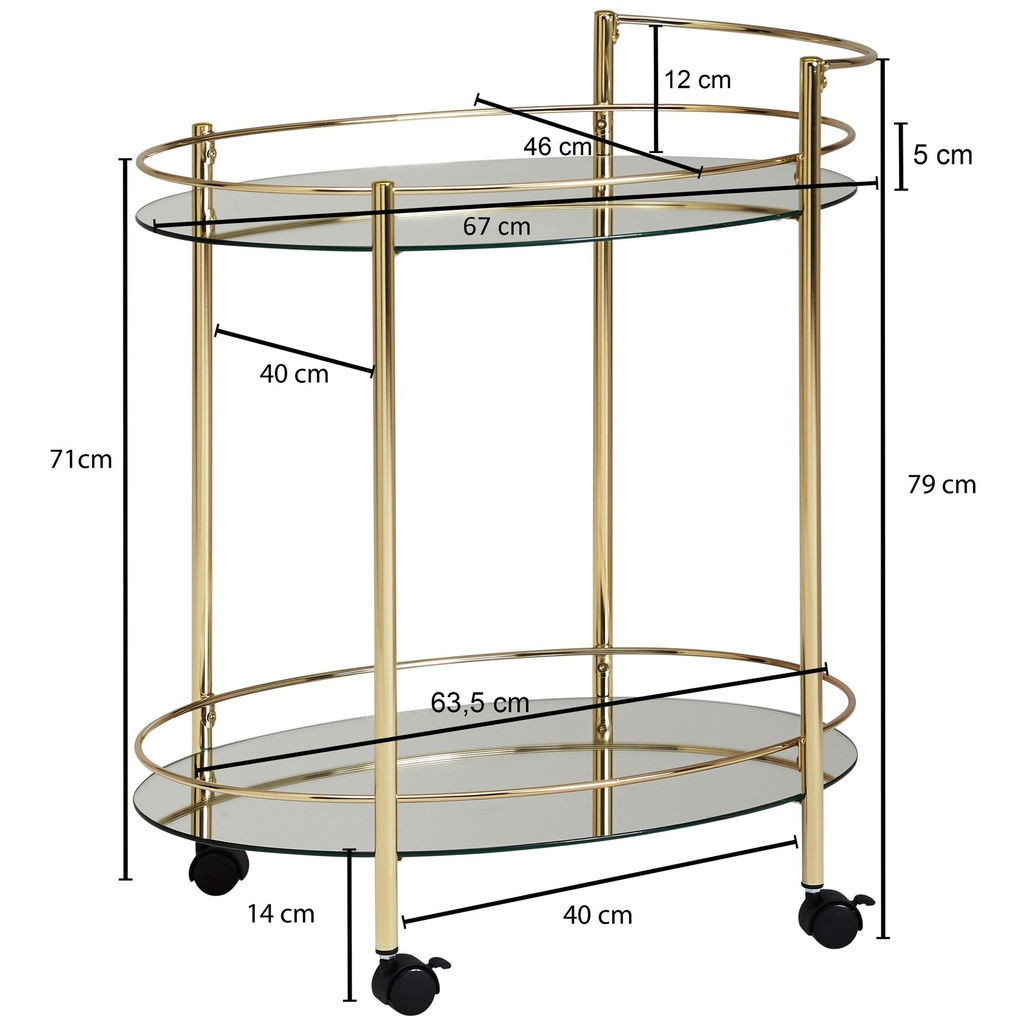 Design chariot de service or 67x79 cm Mobile Mini Bar_03