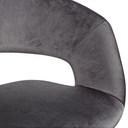 Chaise de salle à manger en velours gris foncé moderne_06