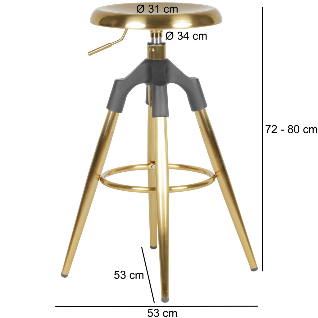 Tabouret de bar métal doré 72-80 cm_01