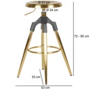 Tabouret de bar métal doré 72-80 cm_01