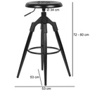 Tabouret de bar métal noir 72-80 cm_01